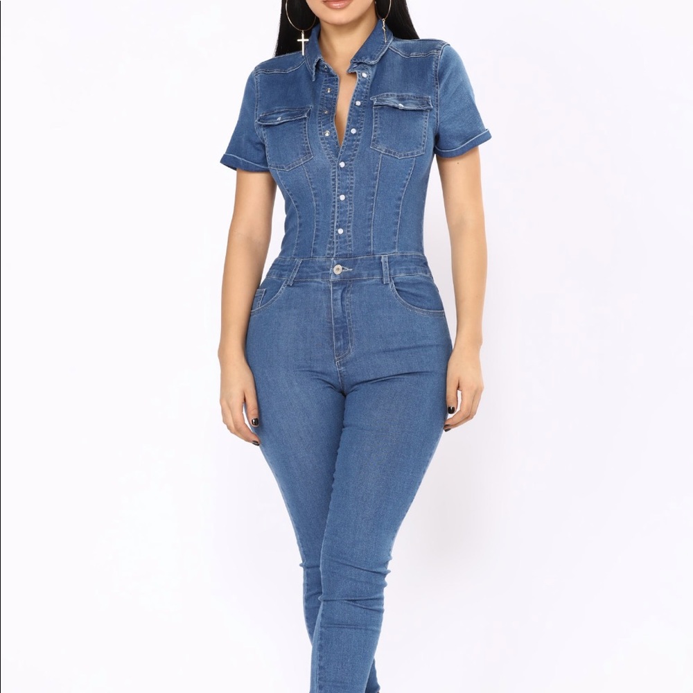 NWT Fashion Nova Denim Jumpsuit